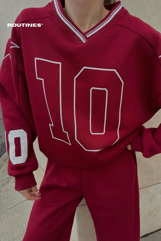 Routines Tenstar Tracksuit - Burgundy 4767 Set Routines Fashion