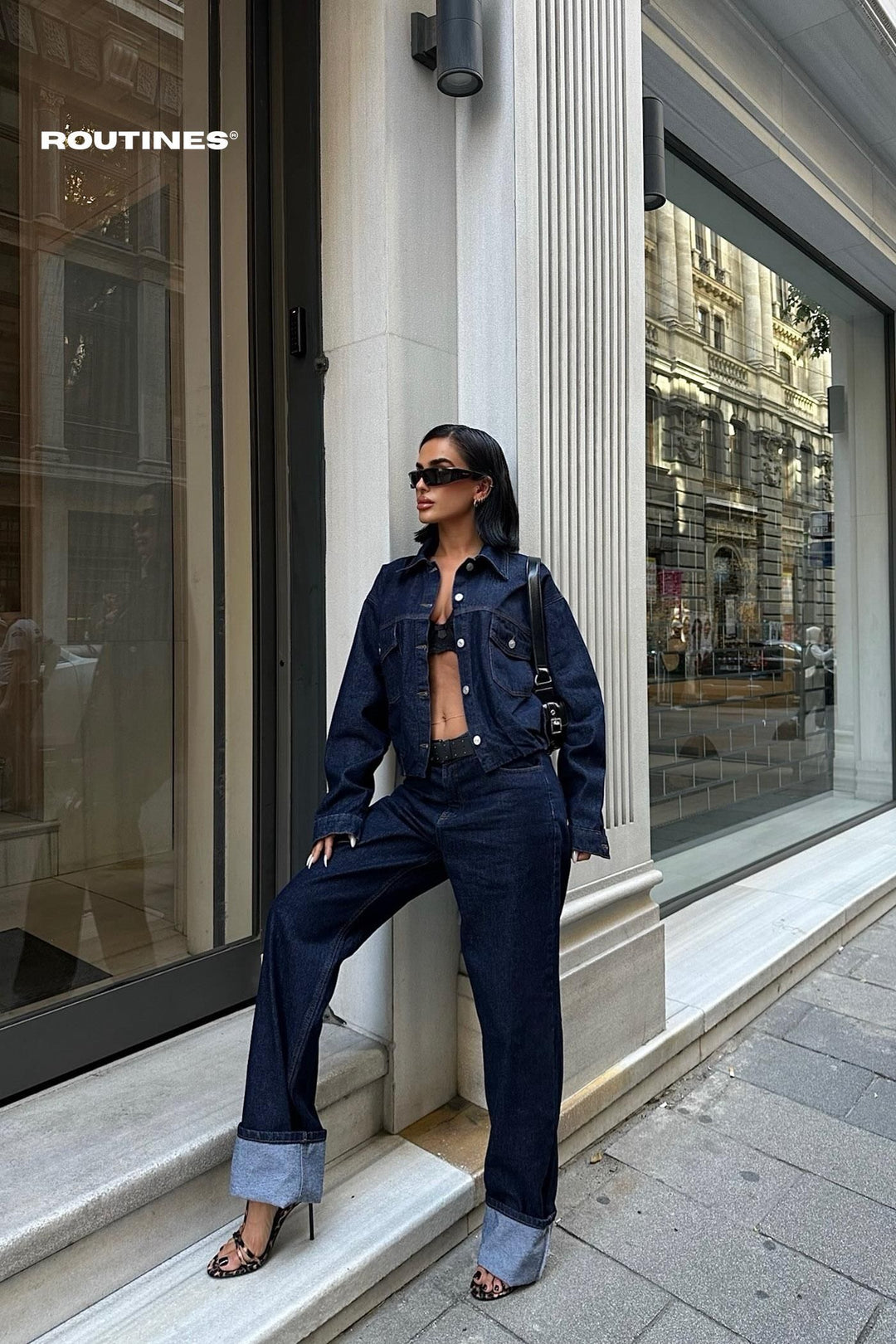 Routines Two Piece Denim Set 9910 Set Routines Fashion   