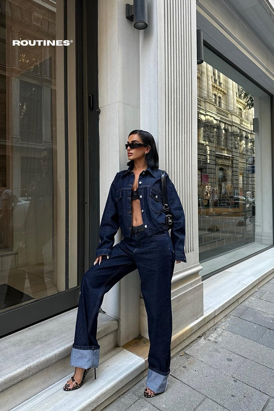 Routines Two Piece Denim Set 9910 Set Routines Fashion   