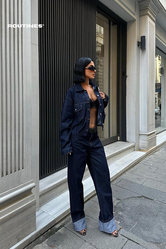 Routines Two Piece Denim Set 9910 Set Routines Fashion   