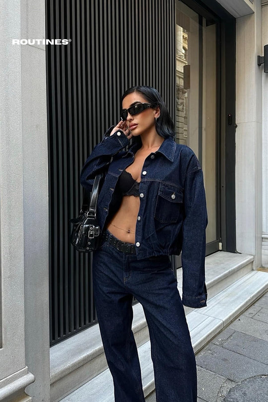 Routines Two Piece Denim Set 9910 Set Routines Fashion   