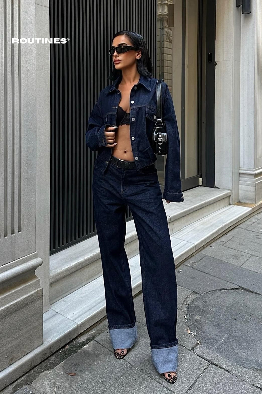 Routines Two Piece Denim Set 9910 Set Routines Fashion   