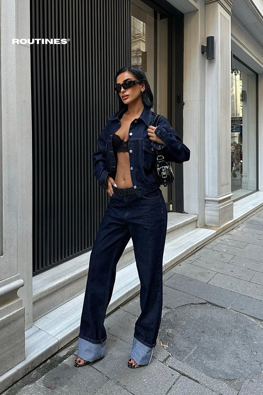 Routines Two Piece Denim Set 9910 Set Routines Fashion   
