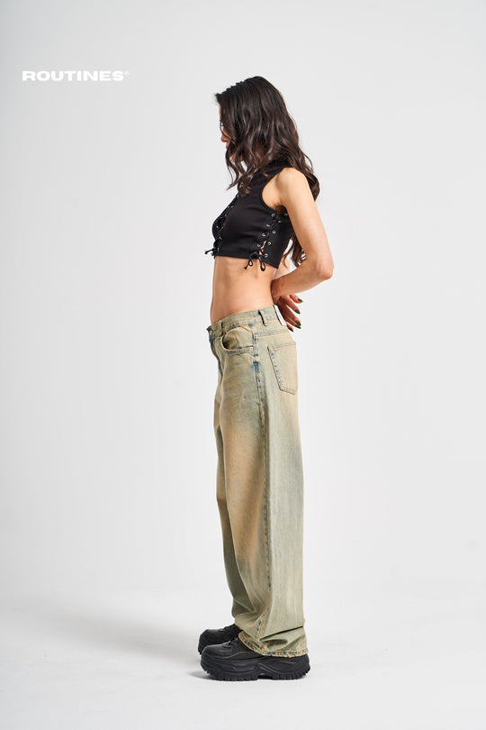 Routines Vintage Baggy Straight Jeans 3103-3S4 Jeans Routines Fashion   