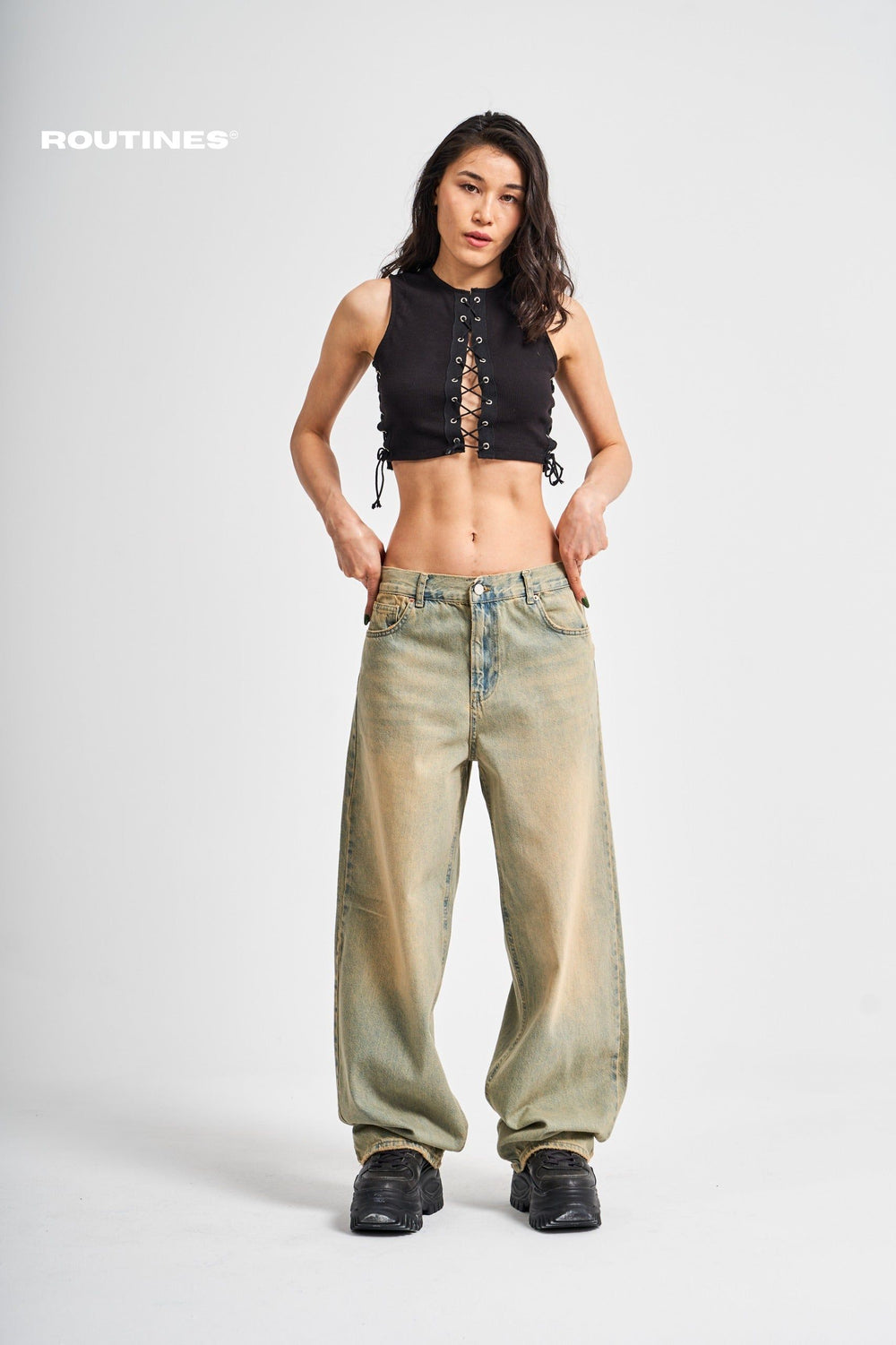 Routines Vintage Baggy Straight Jeans 3103-3S4 Jeans Routines Fashion   