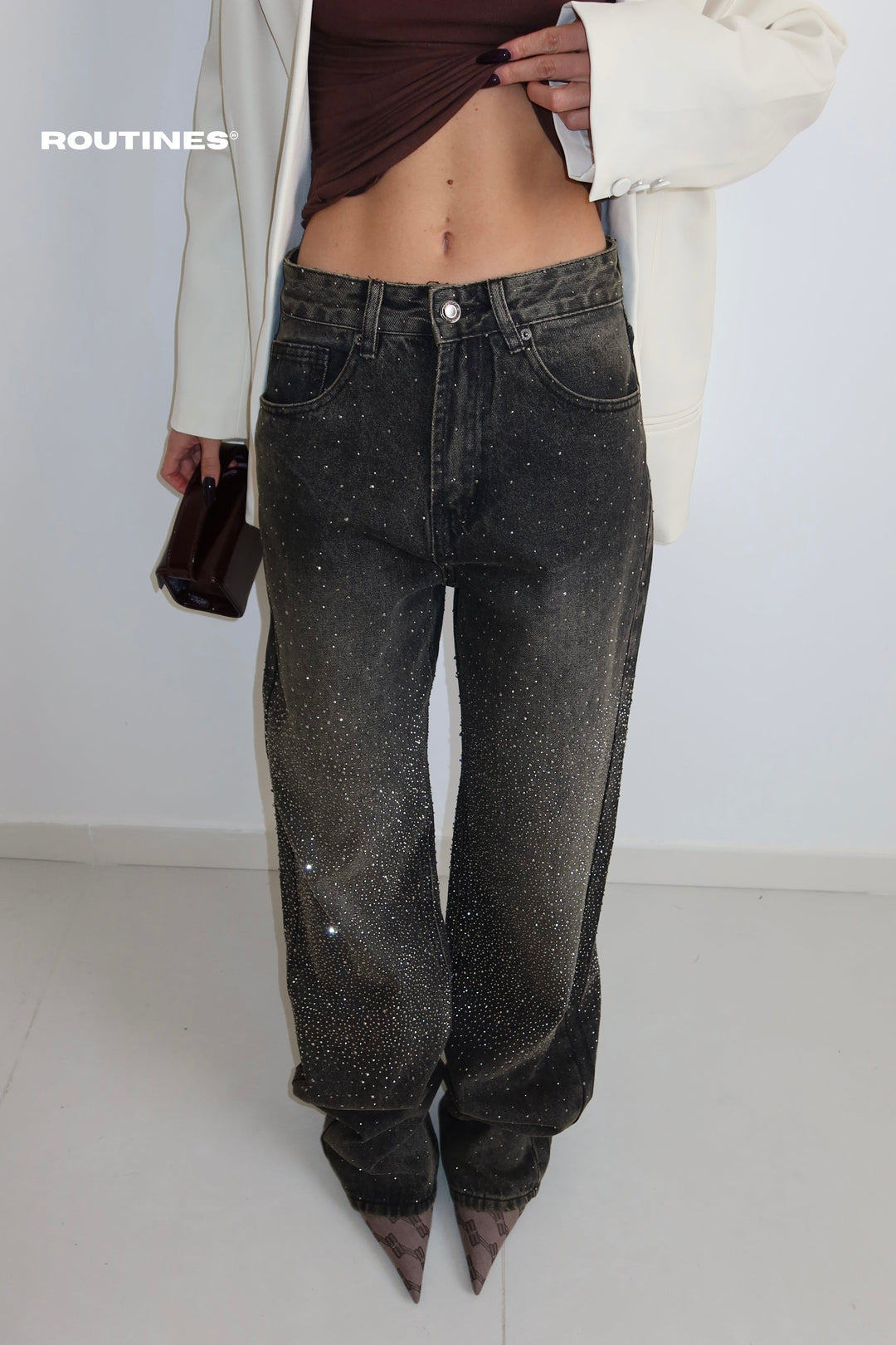 Routines Vintage Diamonds Straight Leg Jeans 3279 Jeans Routines Fashion