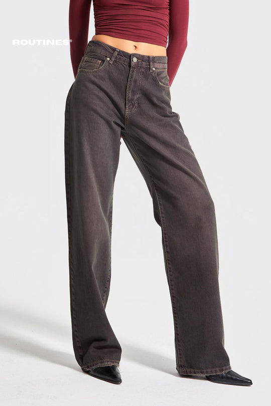 Routines Straight leg Jeans - Vintage Bordeaux 3090 Jeans Routines Fashion   
