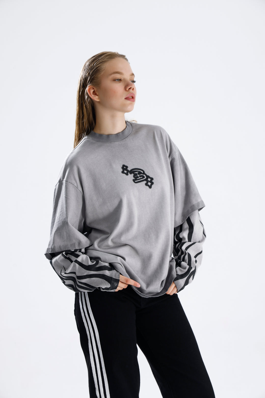 Routines Acid Washed Longsleeves Shirt - Grey 1914 T-Shirt Routines Fashion