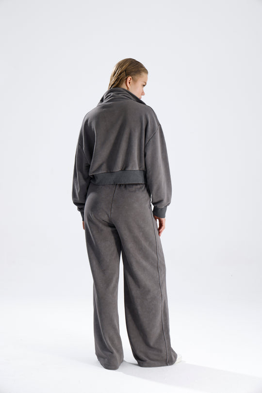 Routines Acid Washed Two Piece Jogger Set - Grey 706 Set Routines Fashion