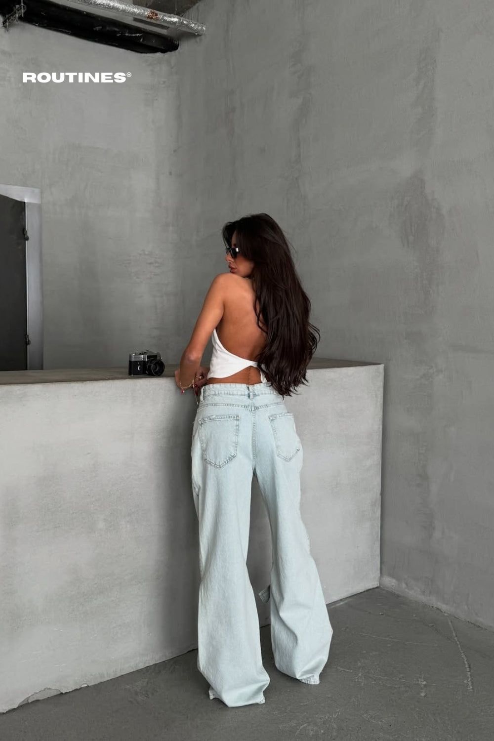 Routines Baggy Bow Straight Leg Jeans 1218 Jeans Routines Fashion