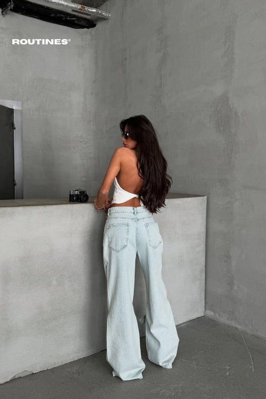 Routines Baggy Bow Straight Leg Jeans 1218 Jeans Routines Fashion