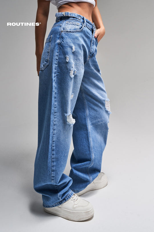 Routines Baggy Ripped Straight Jeans 2961 Jeans Routines Fashion