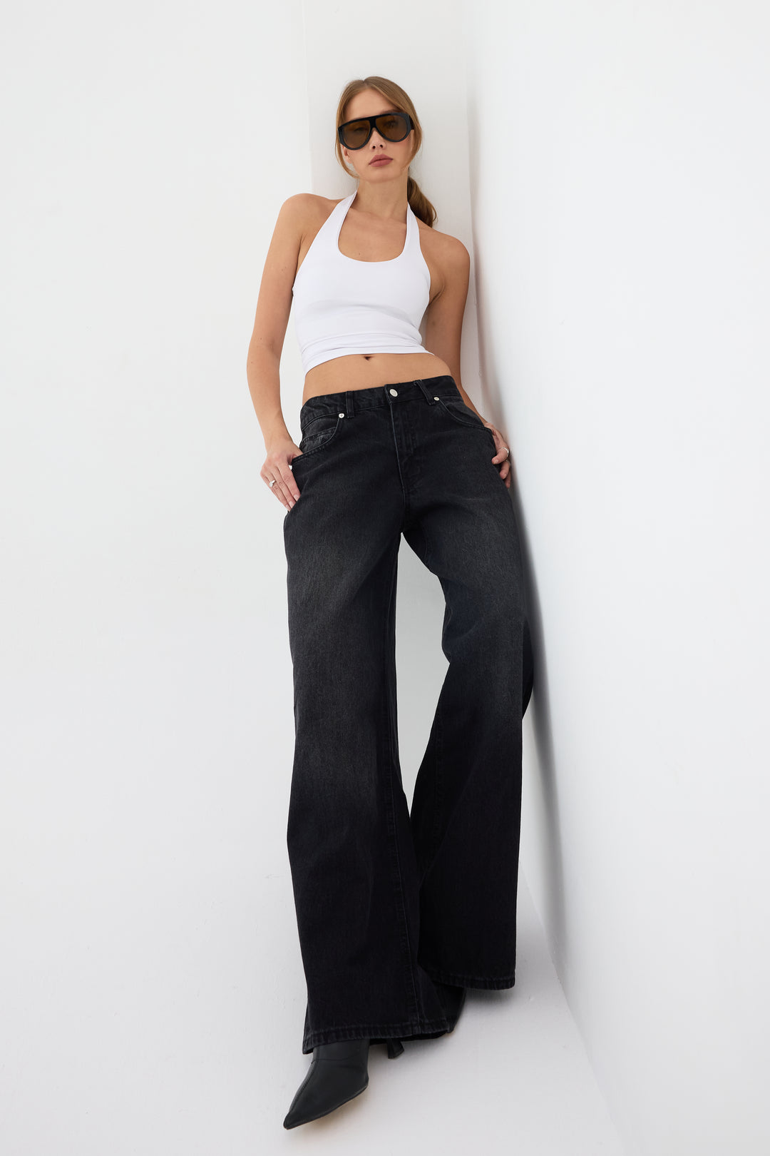 Routines Baggy Straight Jeans - Washed Black 5242 Jeans Routines Fashion