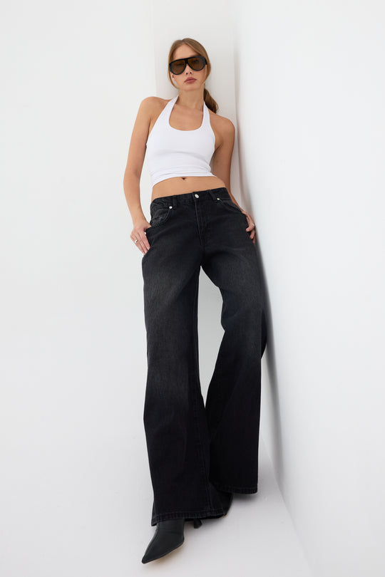 Routines Baggy Straight Jeans - Washed Black 5242 Jeans Routines Fashion