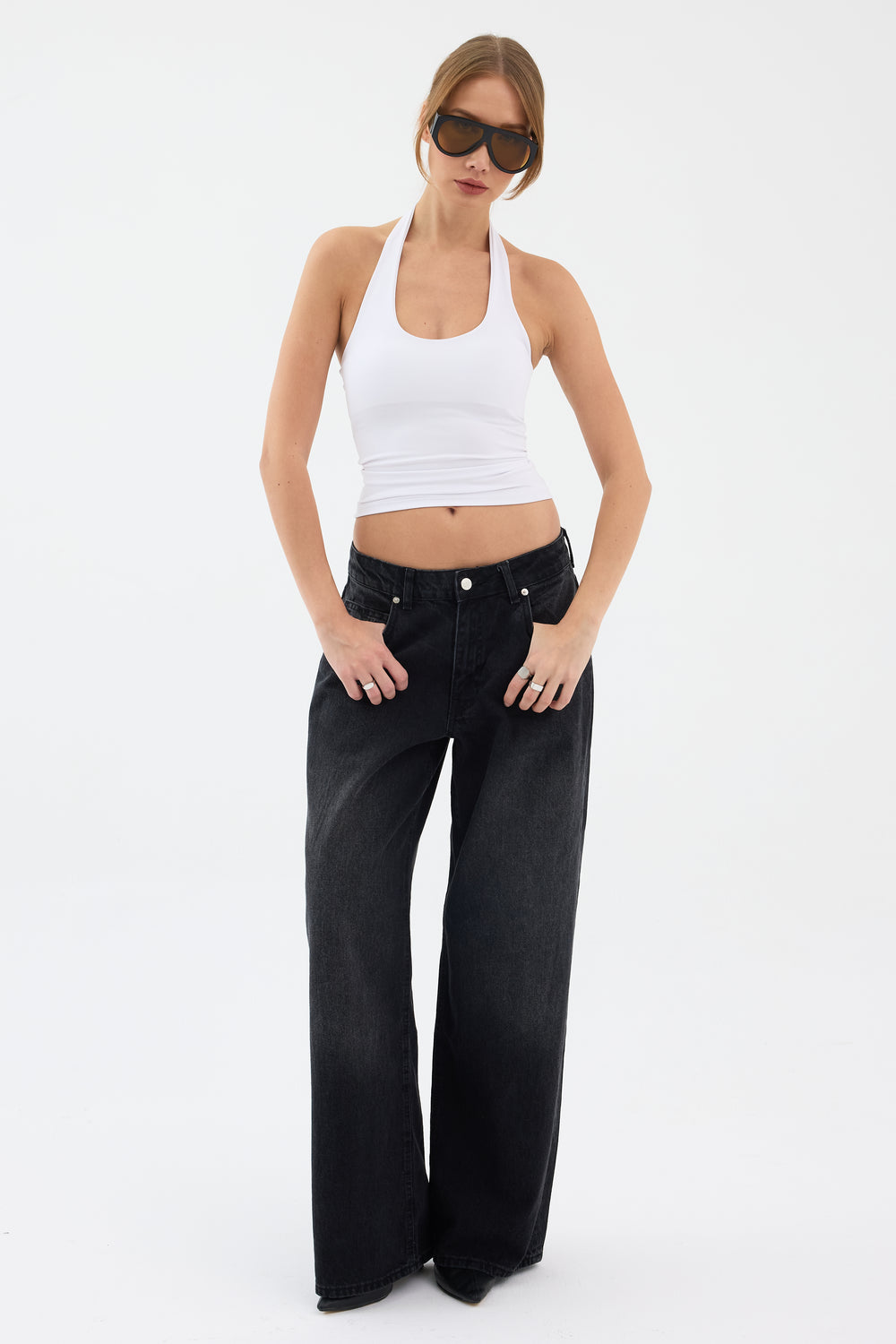 Routines Baggy Straight Jeans - Washed Black 5242 Jeans Routines Fashion