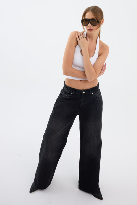 Routines Baggy Straight Jeans - Washed Black 5242 Jeans Routines Fashion