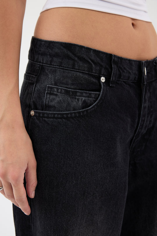 Routines Baggy Straight Jeans - Washed Black 5242 Jeans Routines Fashion