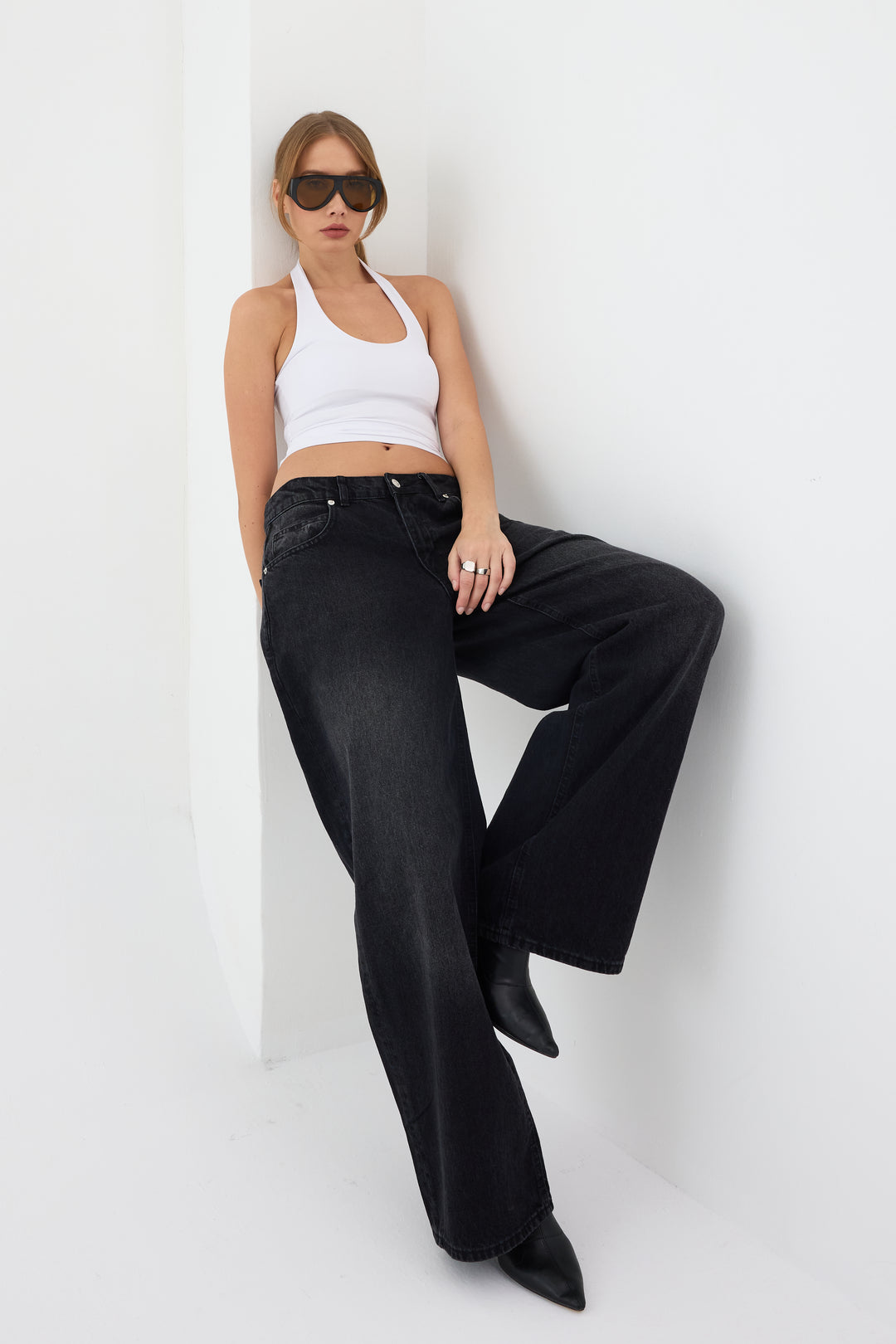 Routines Baggy Straight Jeans - Washed Black 5242 Jeans Routines Fashion