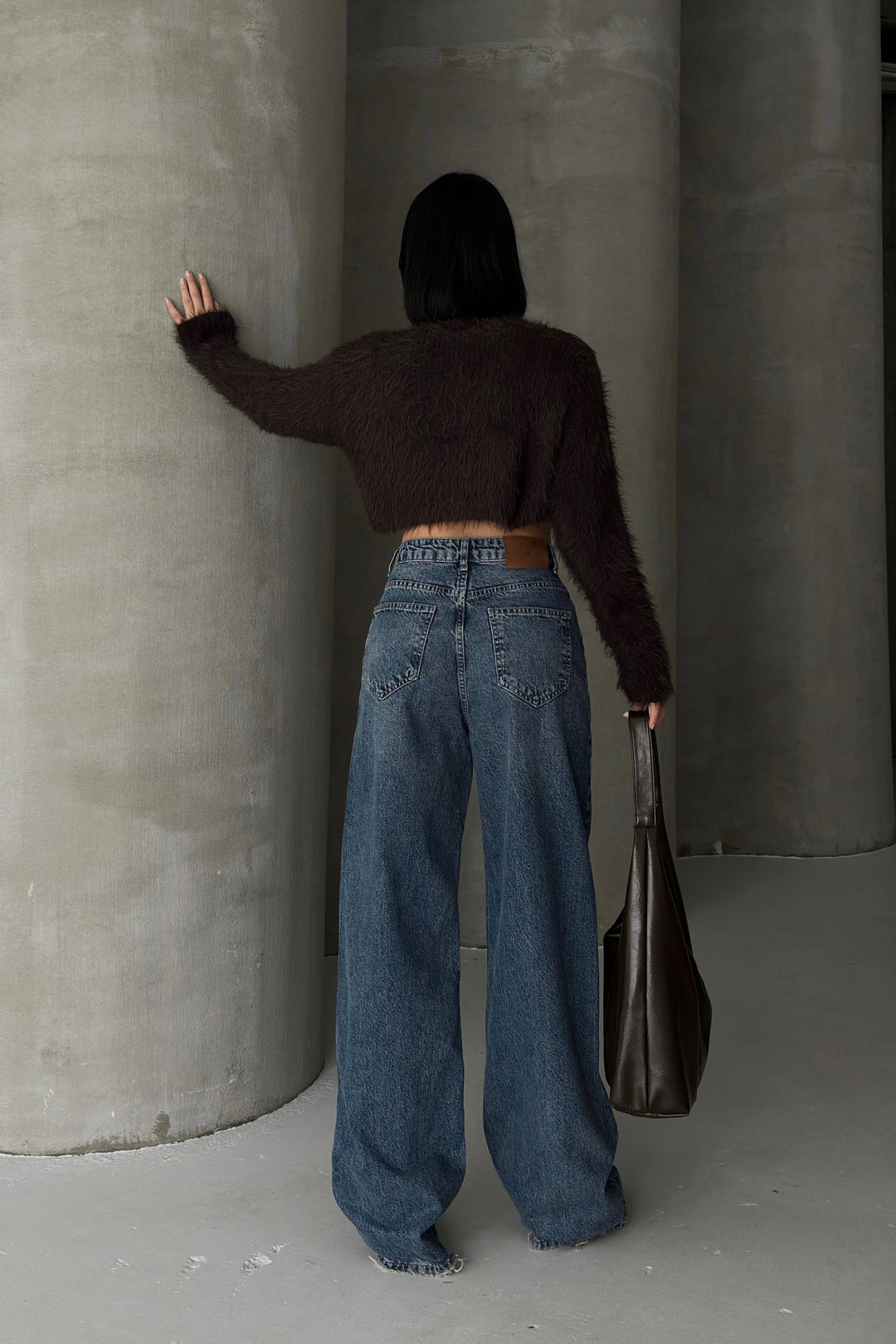 Routines Belt Baggy Straight Jeans - Washed Blue 3682 Jeans Routines Fashion