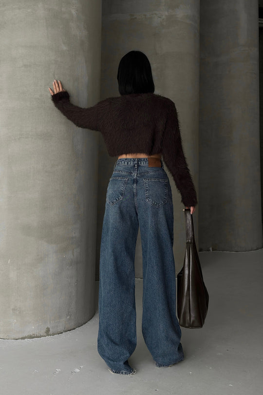 Routines Belt Baggy Straight Jeans - Washed Blue 3682 Jeans Routines Fashion