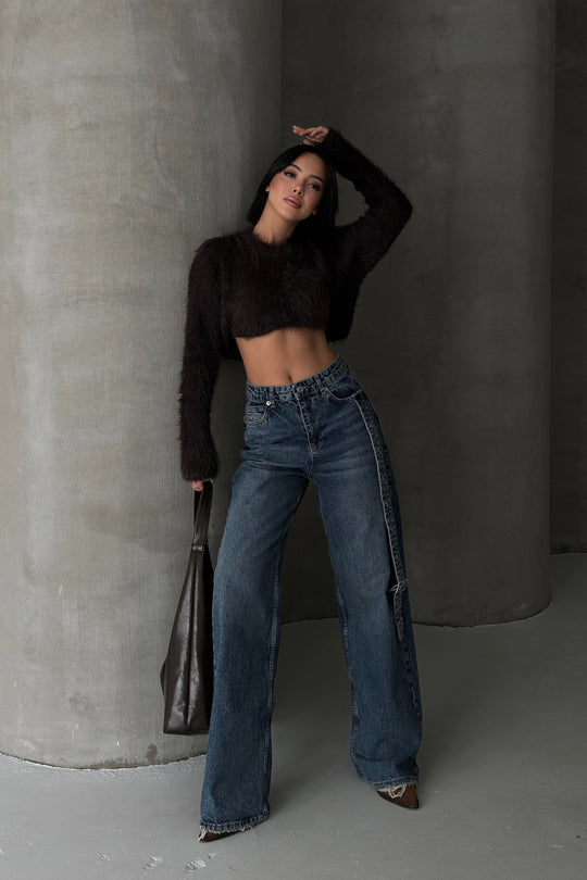 Routines Belt Baggy Straight Jeans - Washed Blue 3682 Jeans Routines Fashion