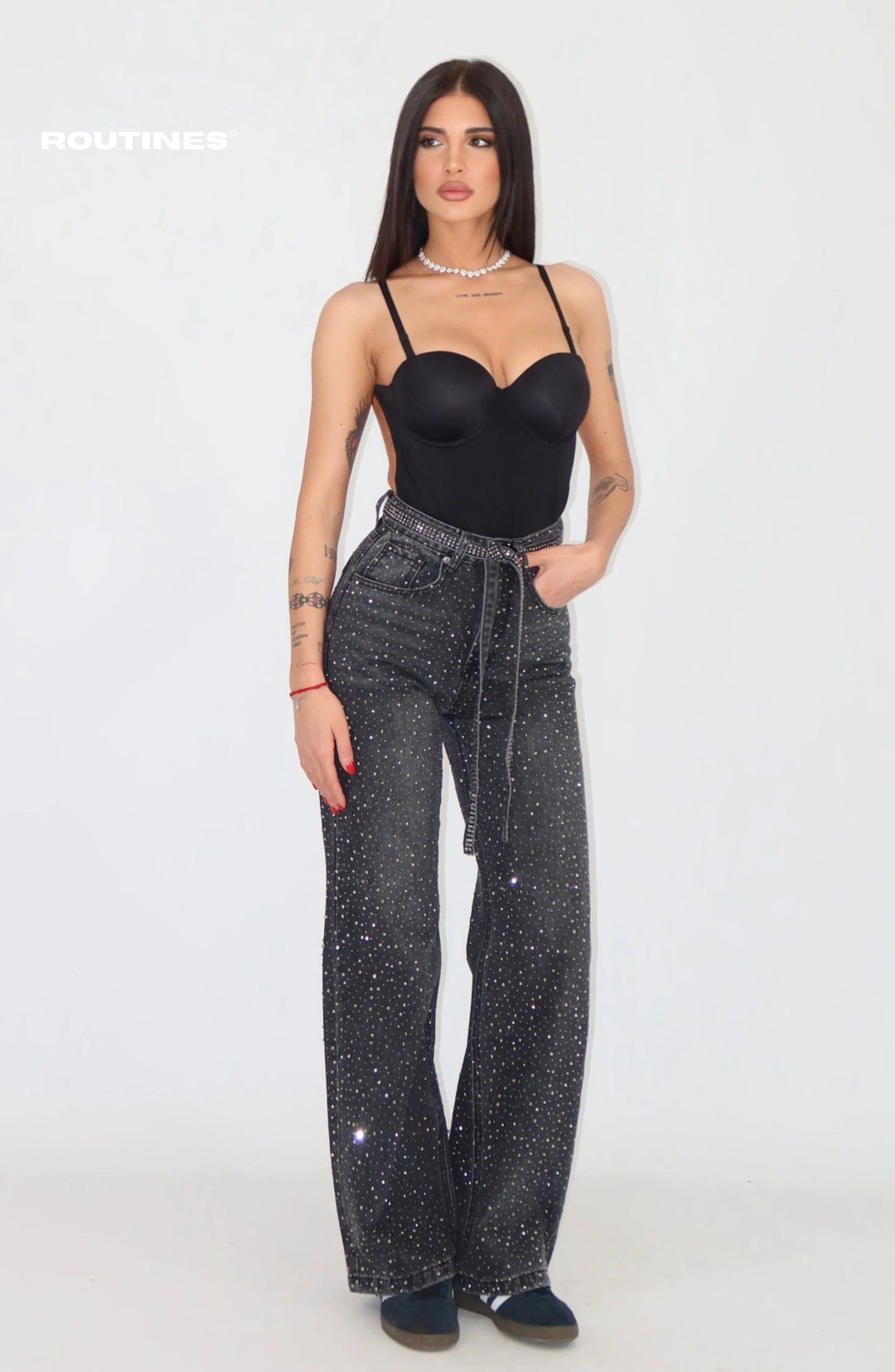 Routines Belted Diamonds Straight Leg Jeans 3301 Jeans Routines Fashion
