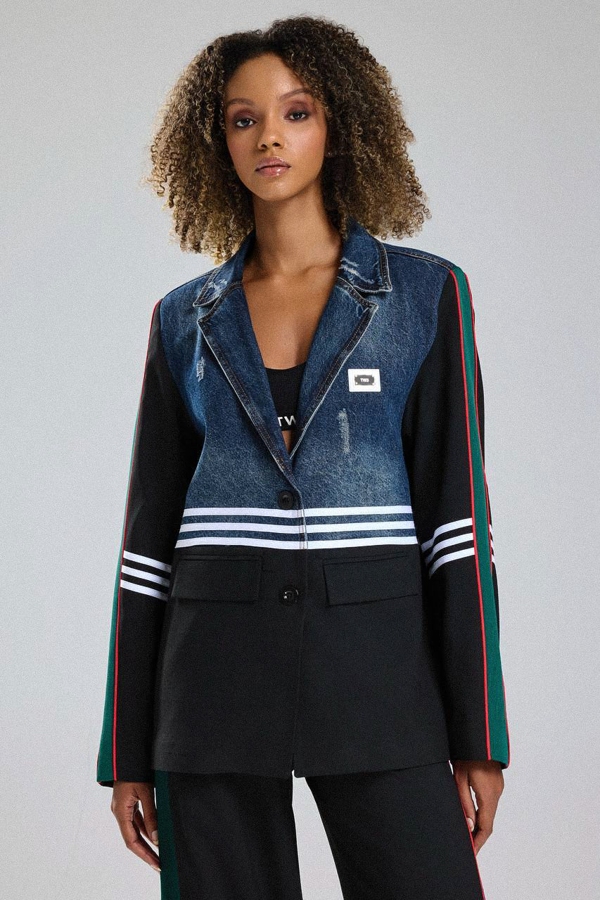 Routines Blazer Two Piece Denim Set - Black 1693