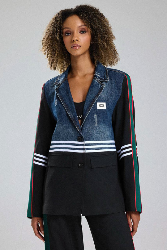 Routines Blazer Two Piece Denim Set - Black 1693