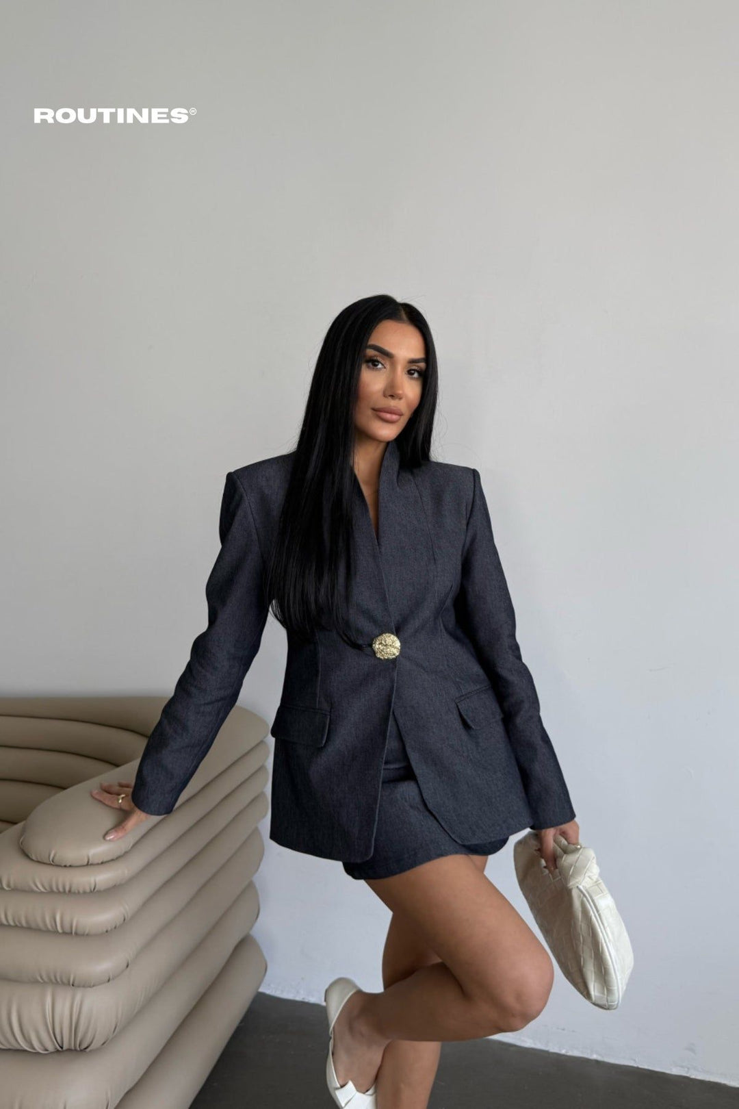 Routines Blazer Two Piece Denim Set 902129 Set Routines Fashion