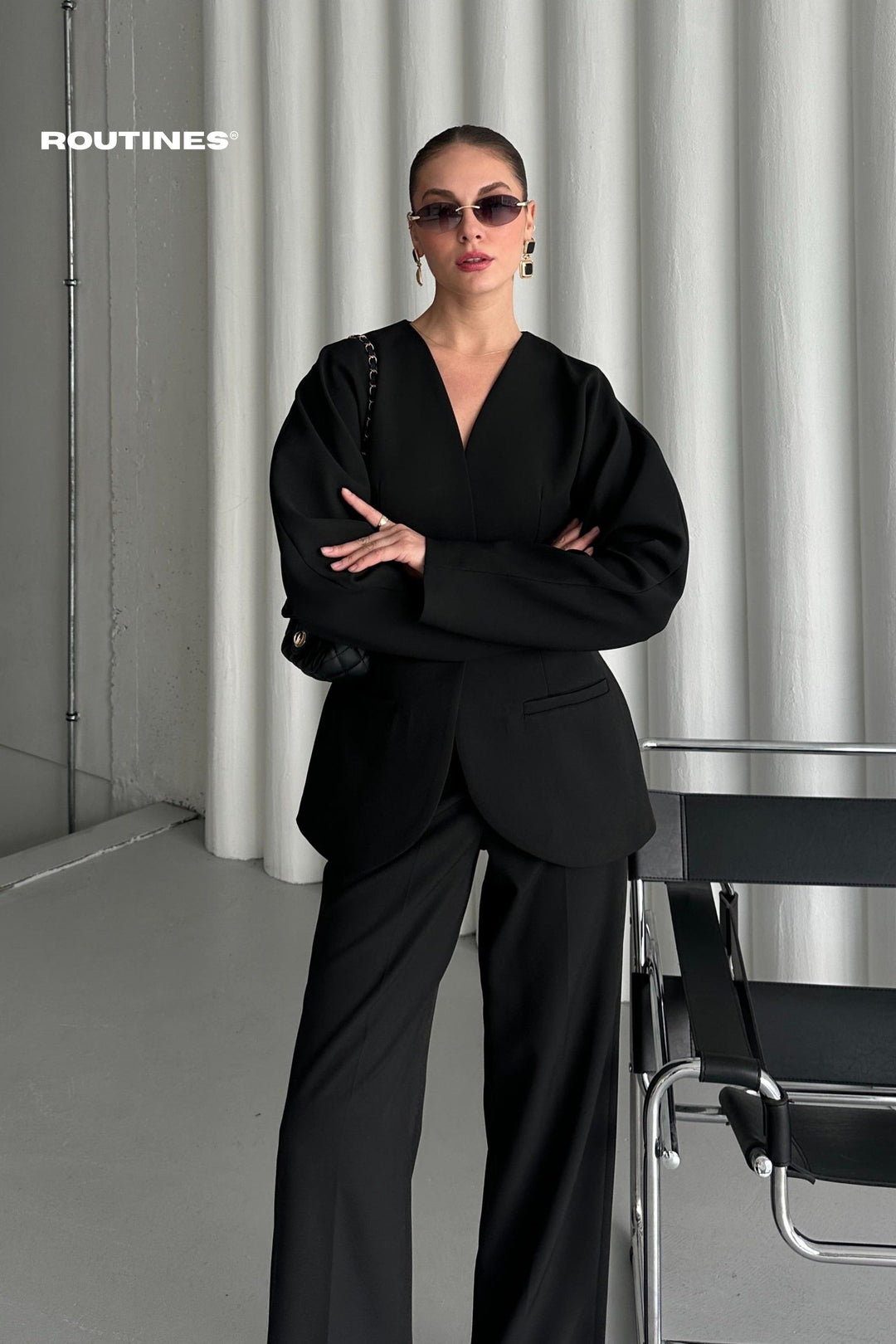 Routines Blazer Two Piece Set - Black 2025129 Set Routines Fashion
