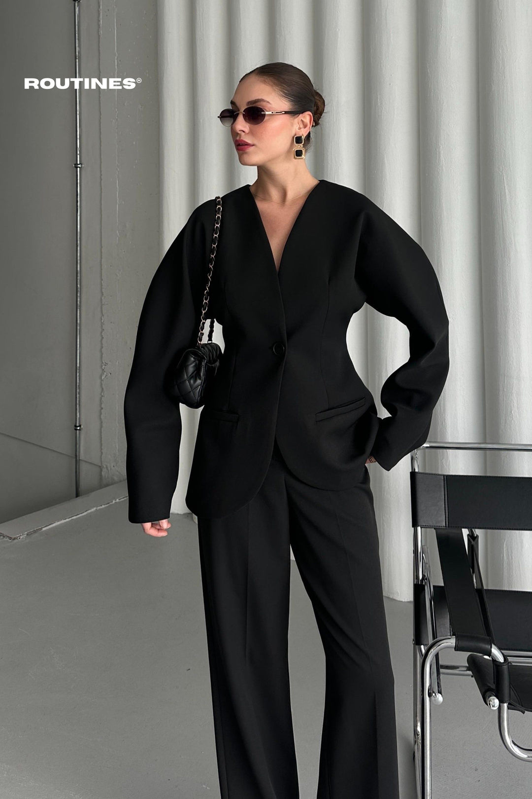 Routines Blazer Two Piece Set - Black 2025129 Set Routines Fashion