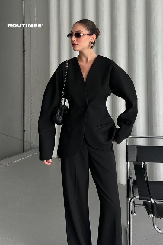 Routines Blazer Two Piece Set - Black 2025129 Set Routines Fashion