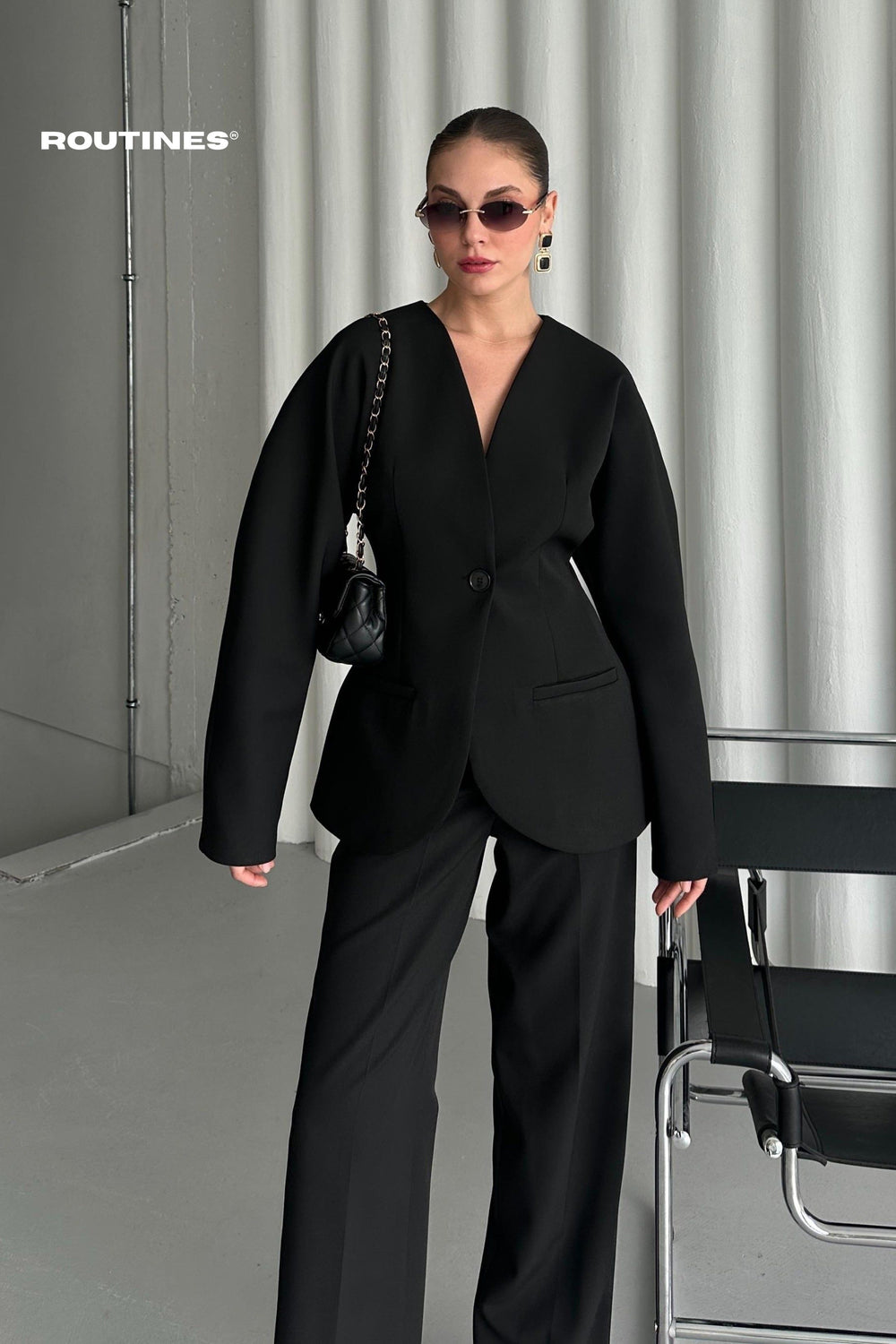 Routines Blazer Two Piece Set - Black 2025129 Set Routines Fashion