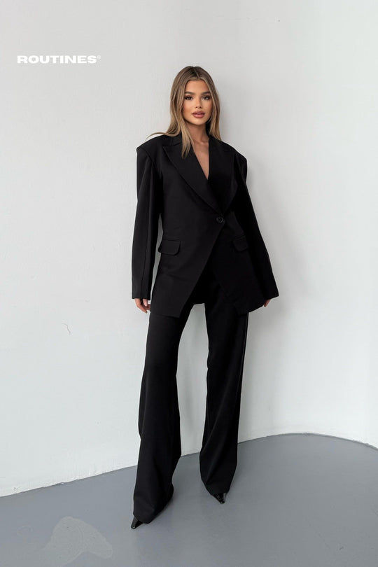 Routines Blazer Two Piece Stretch Set - Black 256S2147 Set Routines Fashion