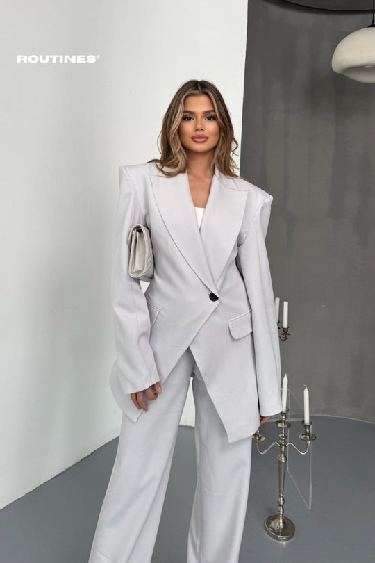 Routines Blazer Two Piece Stretch Set - Grey 256S2147 Set Routines Fashion