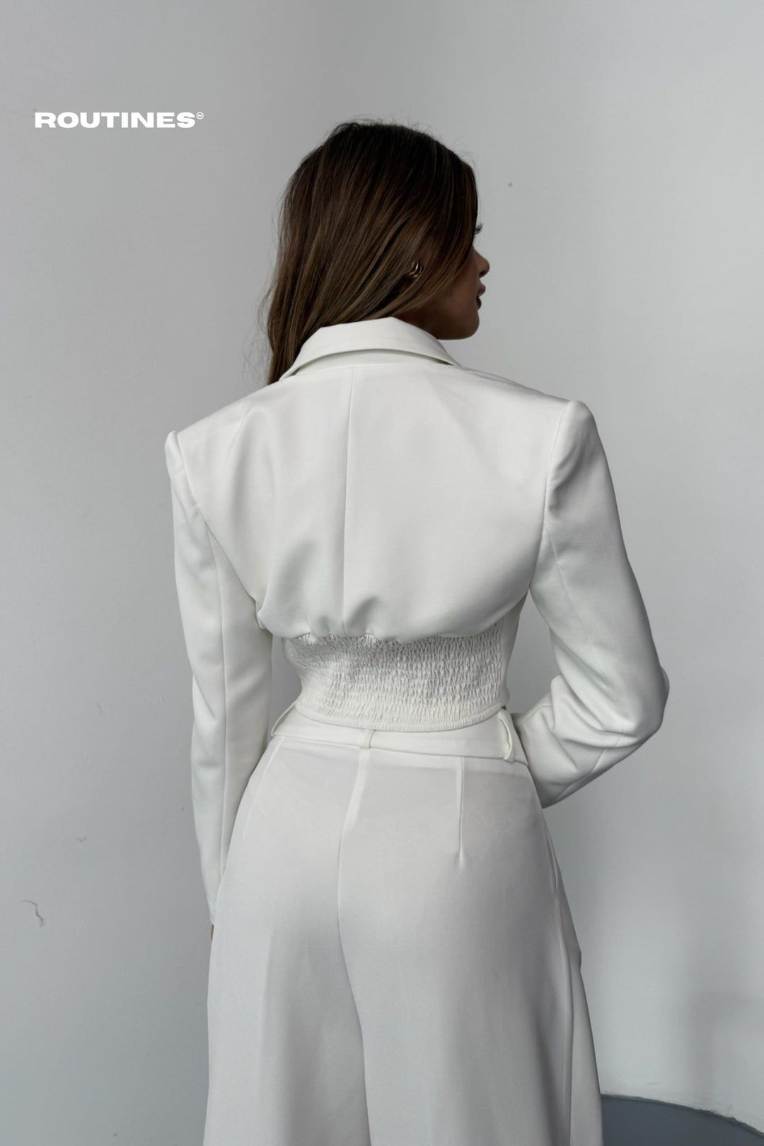 Routines Blazer Two Piece Stretch Set - White 256S2107 Set Routines Fashion