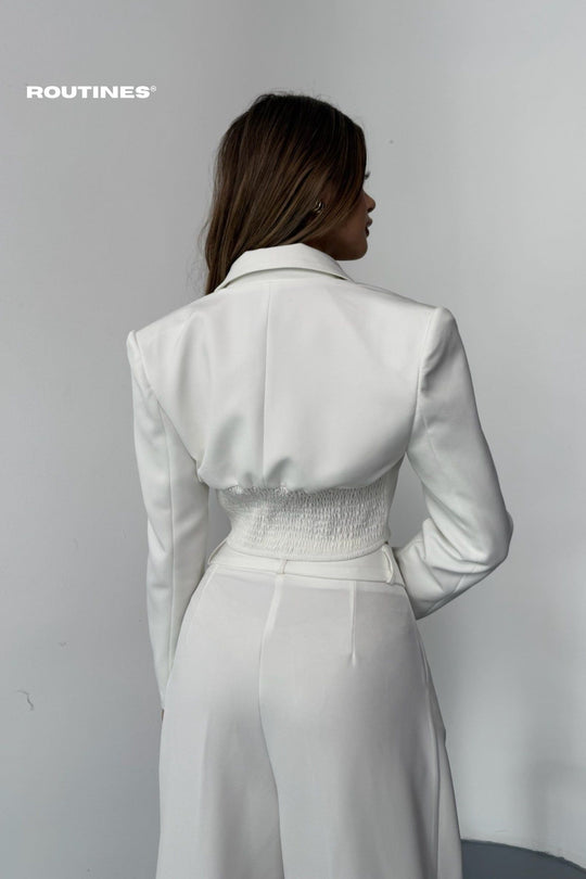 Routines Blazer Two Piece Stretch Set - White 256S2107 Set Routines Fashion