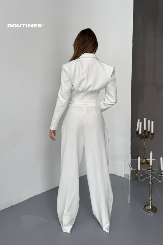 Routines Blazer Two Piece Stretch Set - White 256S2107 Set Routines Fashion