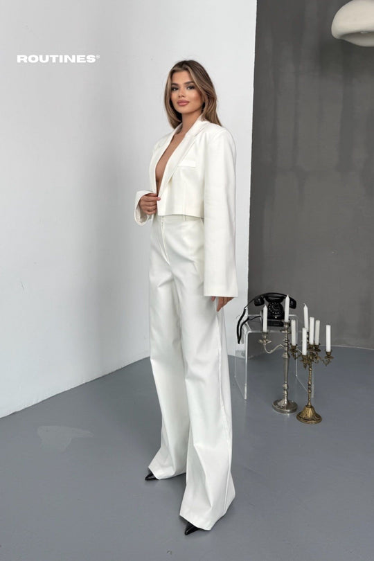 Routines Blazer Two Piece Stretch Set - White 902124 Set Routines Fashion