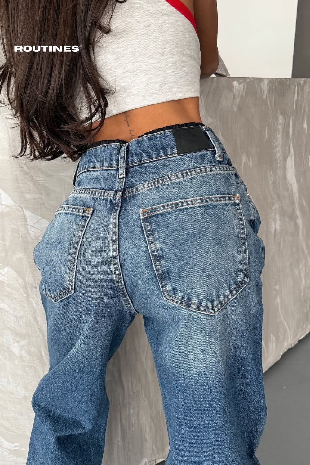 Routines Boxer Zip Baggy Jeans 1381-1 Jeans Routines Fashion