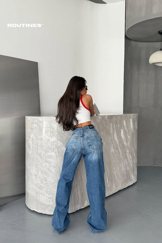 Routines Boxer Zip Baggy Jeans 1381-1 Jeans Routines Fashion