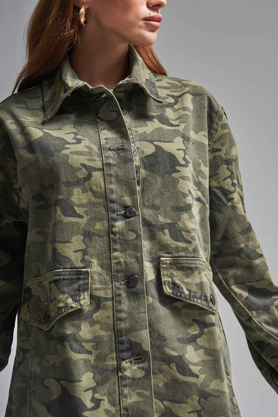 Routines Camouflage Oversized Denim Jacket 3473 Jacket Routines Fashion