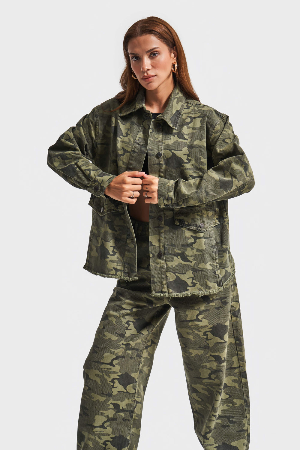 Routines Camouflage Oversized Denim Jacket 3473 Jacket Routines Fashion