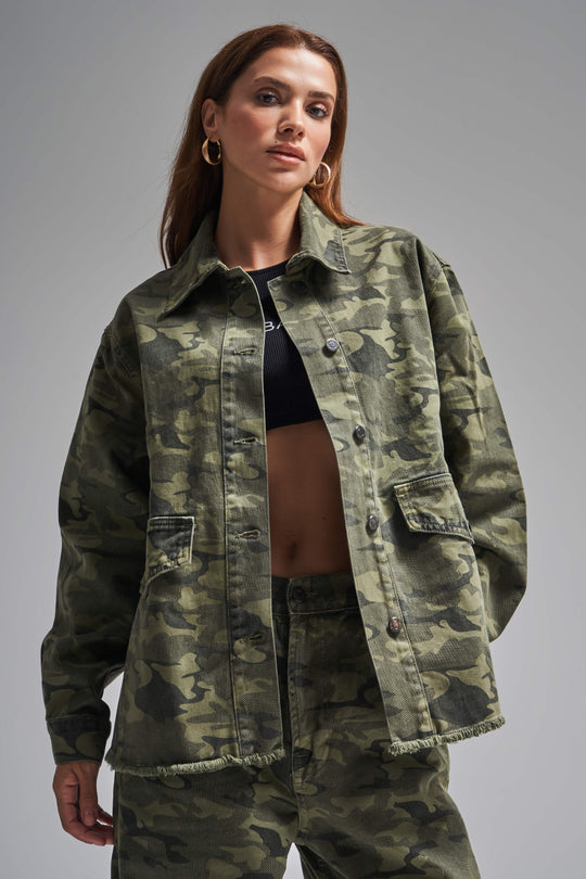 Routines Camouflage Oversized Denim Jacket 3473 Jacket Routines Fashion