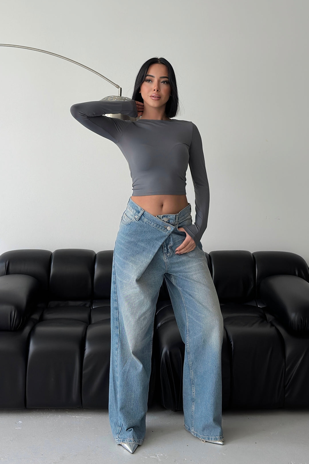 Routines Cross Button Jeans - Vintage Blue 3608 Jeans Routines Fashion