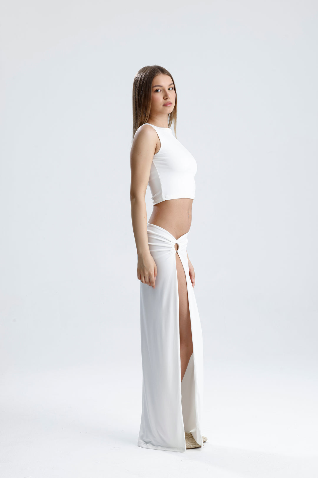 Routines Cutout Two Piece Skirt Set - White 1565 Set Routines Fashion