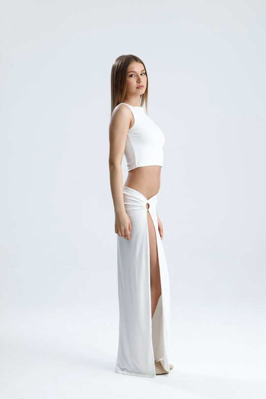 Routines Cutout Two Piece Skirt Set - White 1565 Set Routines Fashion