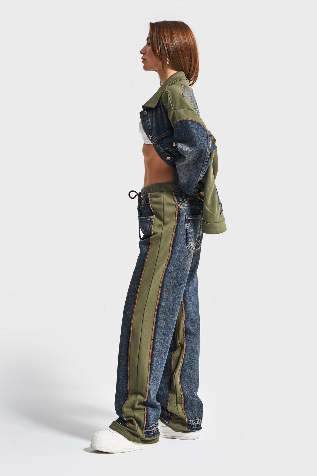 Routines Denim Knitted Oversized Jacket - Army Green 3537 Jacket Routines Fashion