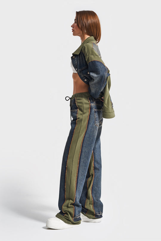 Routines Denim Knitted Oversized Jacket - Army Green 3537 Jacket Routines Fashion