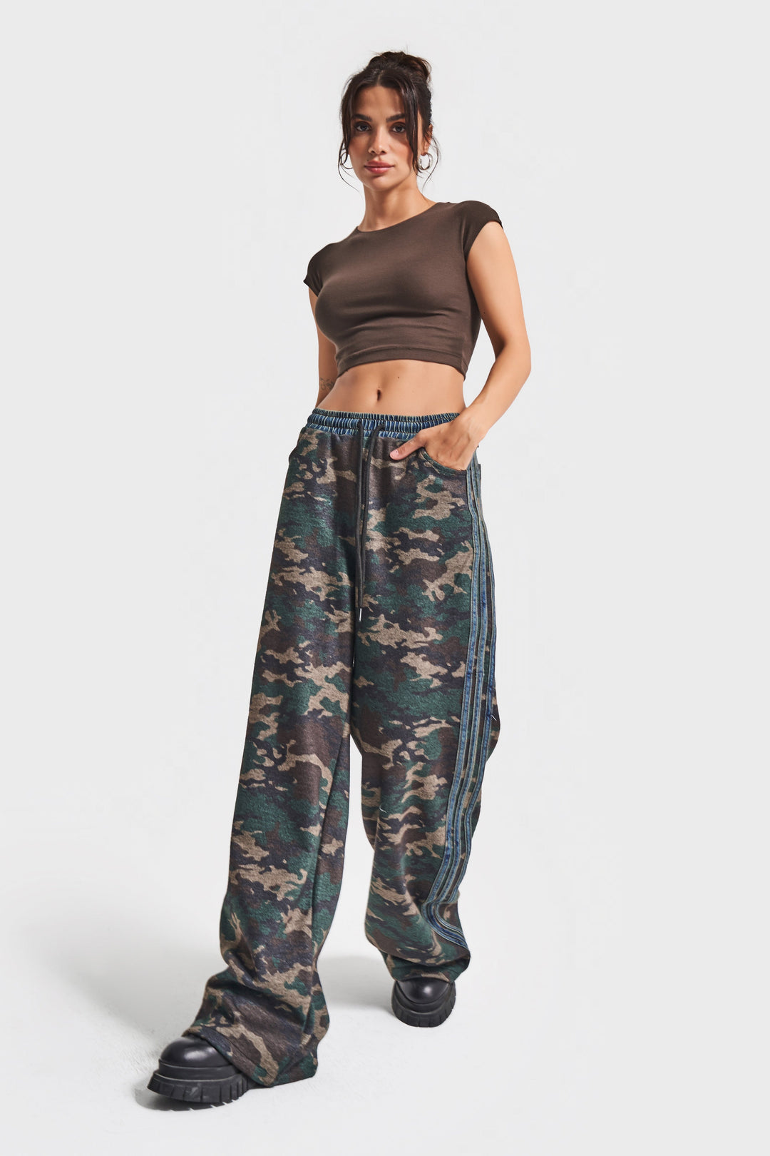 Routines Denim Striped Camouflage Pants 1747 Pants Routines Fashion